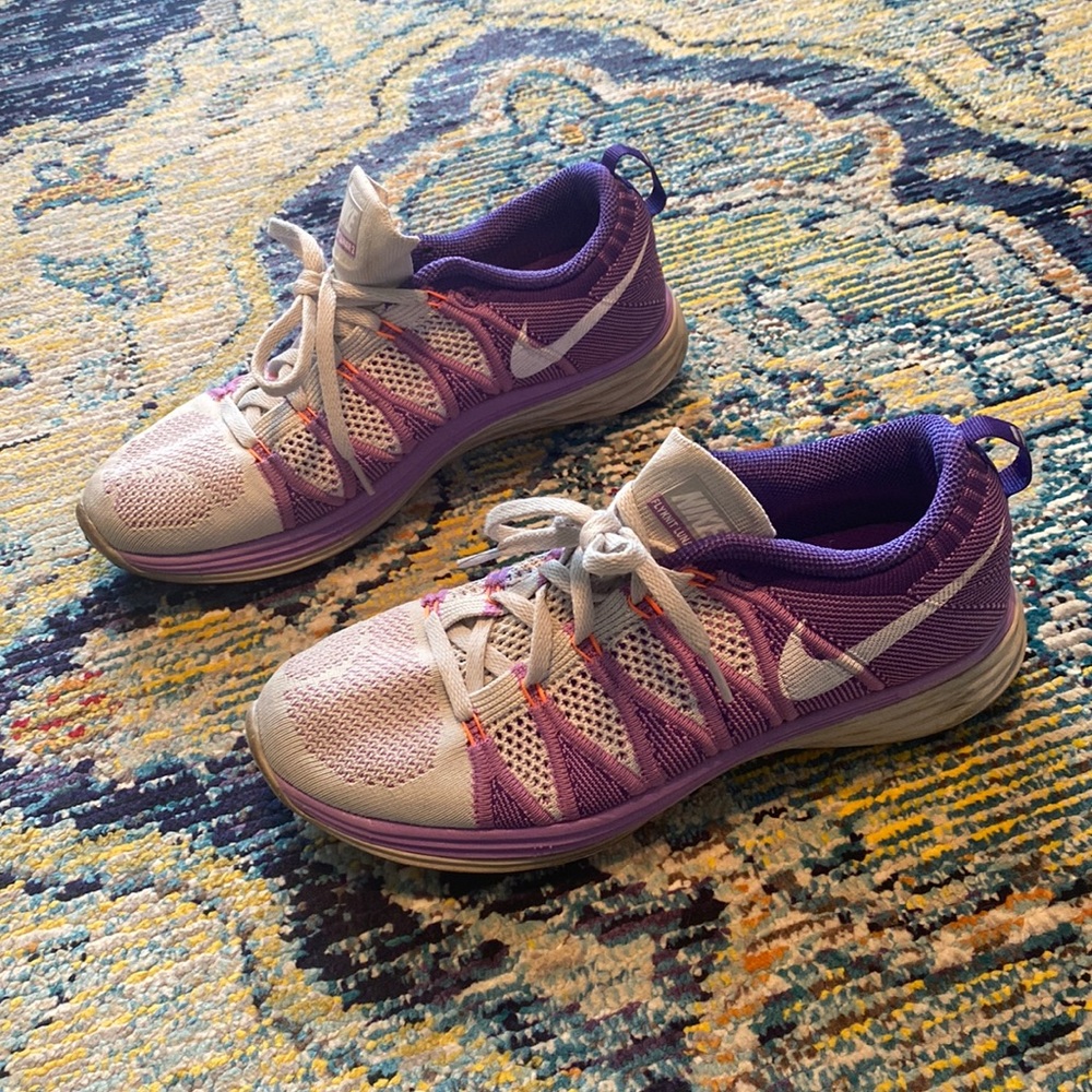 Purple Nike Flyknit Lunar 2 Sneakers 7.5